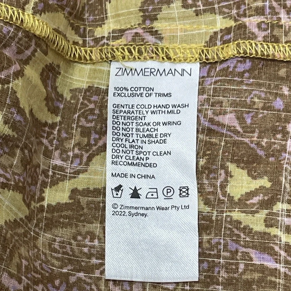 Zimmermann Kids Boho Elastic Waist Playsuit Romper Gold Brown Paisley Size 12